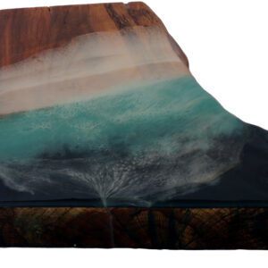 Live-Edge Oak Wood Board, Resin Ocean - Image 4