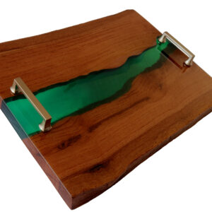 Live-Edge Oak Wood Serving Board, Resin River