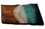 Live-Edge Oak Wood Board, Resin Ocean - Image 2