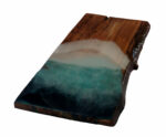 Live-Edge Oak Wood Board, Resin Ocean