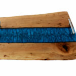 Live-Edge Sweet Gum Wood Serving Board, Resin River
