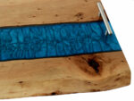 Live-Edge Sweet Gum Wood Serving Board, Resin River - Image 3