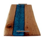 Live-Edge Sweet Gum Wood Serving Board, Resin River - Image 2