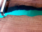 Live-Edge Oak Wood Serving Board, Resin River - Image 4